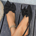 2025 New Ladies Shoes Closed Toe Women's Sandals Fashion Daily Summer Plus Size Butterfly-knot Slingbacks Flat Sandals